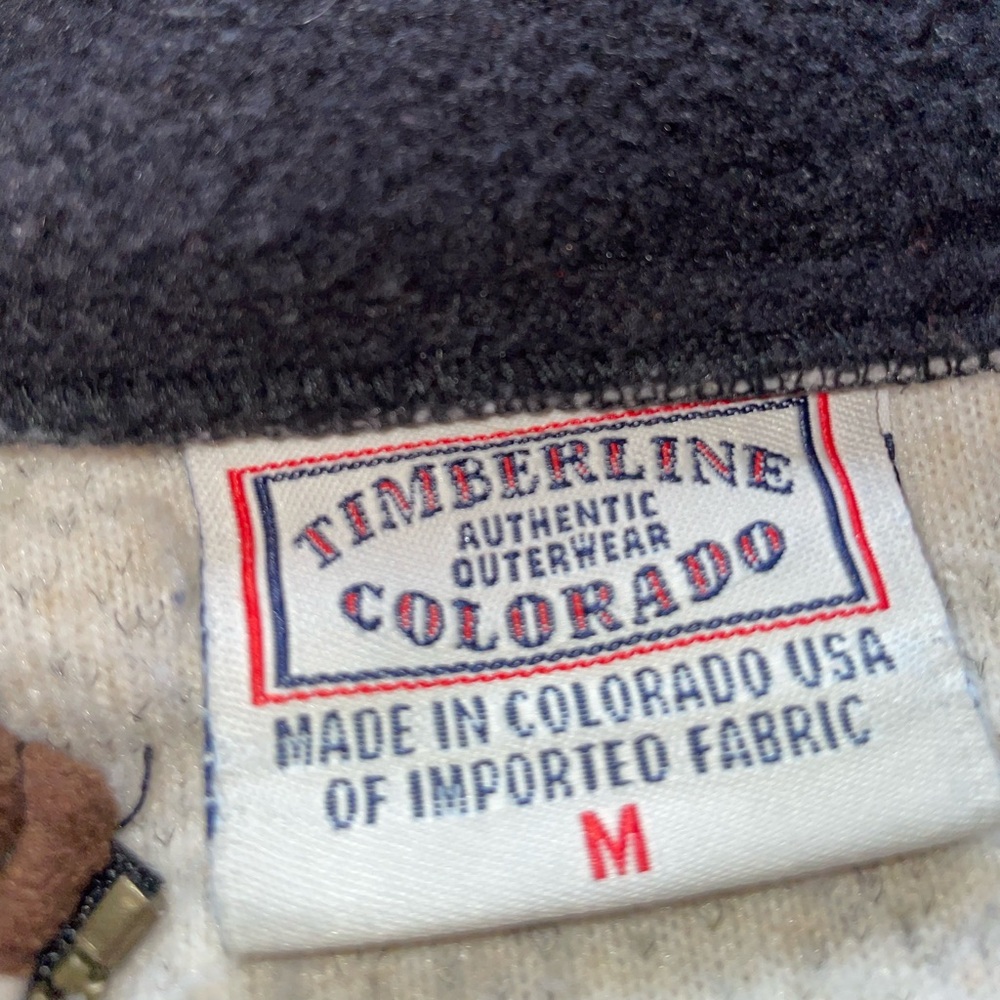 Timberline Colorado Cozy Quarter Zip-Up Pullover Sweater in Light Gray/Cream - Picture 2 of 8